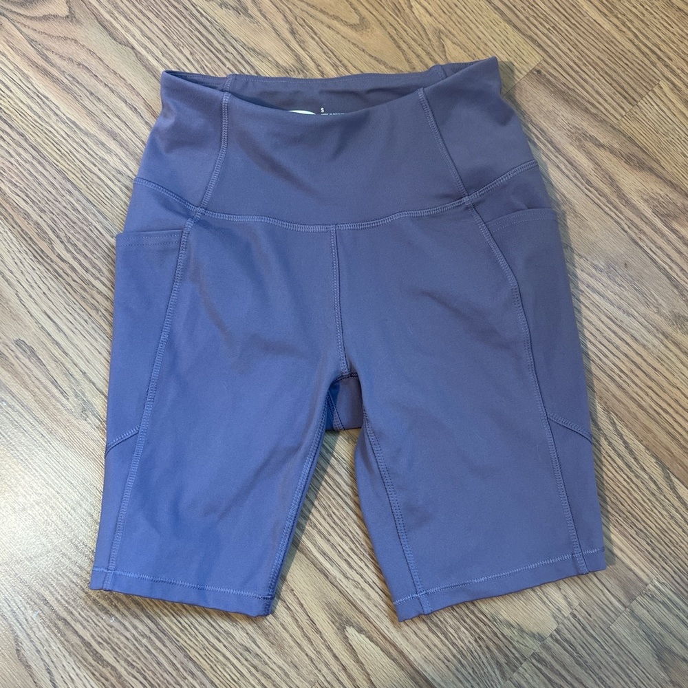 MTA Sport Purple Biker Shorts High-Waisted Performance